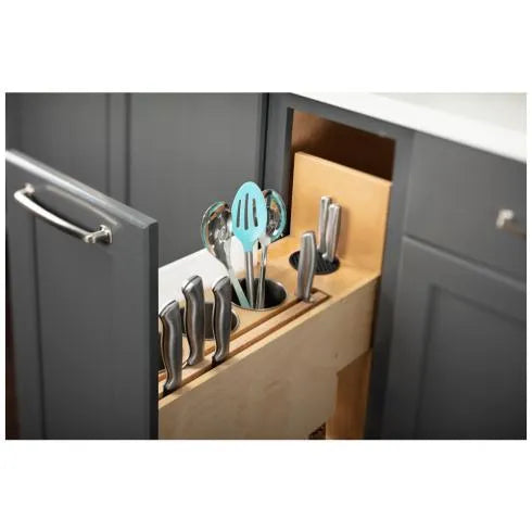 "No Wiggle" Magnetic Knife Organizer Soft-Close Pullout- Kitchen Organizer